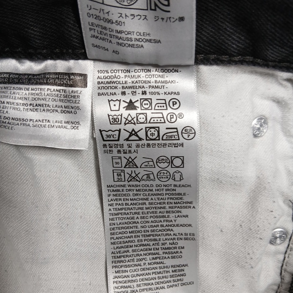 Levi's 505 Men's Jeans 40x29 Black Straight Fit Denim Classic - Picture 5 of 9
